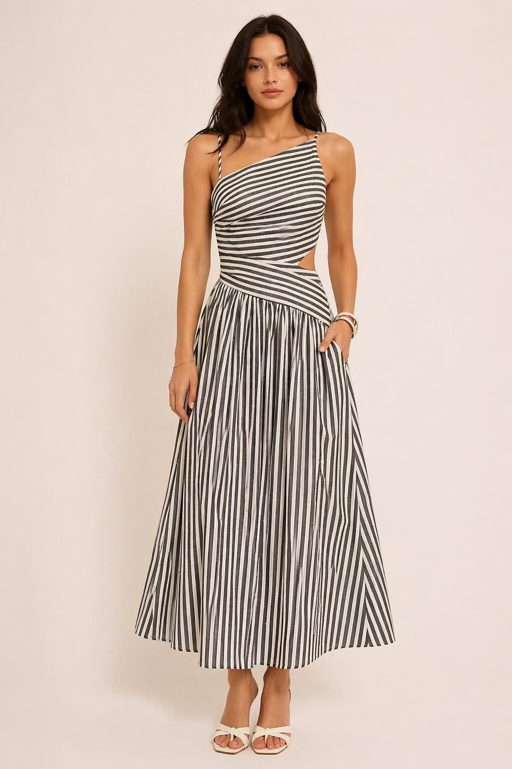 SERENA Striped Maxi Dress