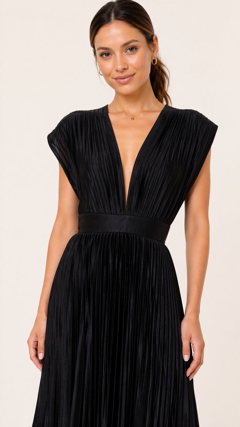DELIA Pleated Midi Dress