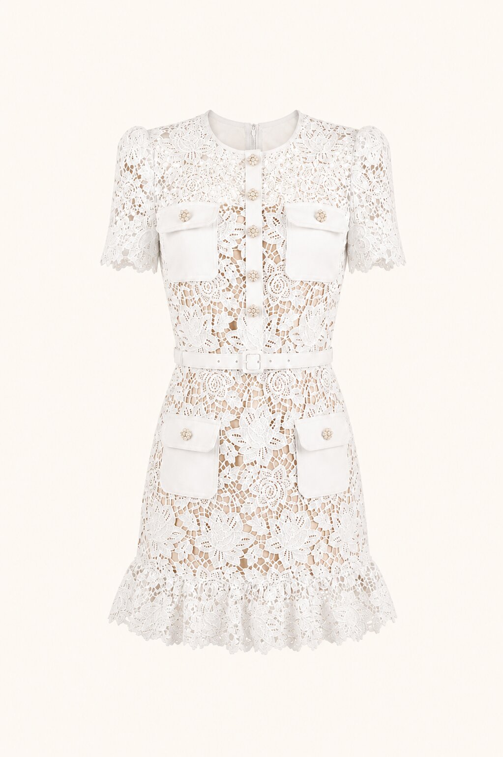 VIVIENNE Lace Embroidered Mini Dress