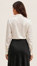 ROSALIA Satin Draped Shirt