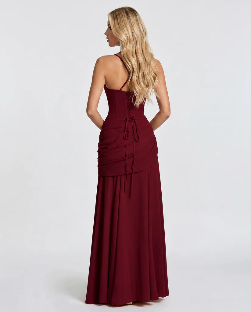 Charli Ruched Draped Maxi Dress