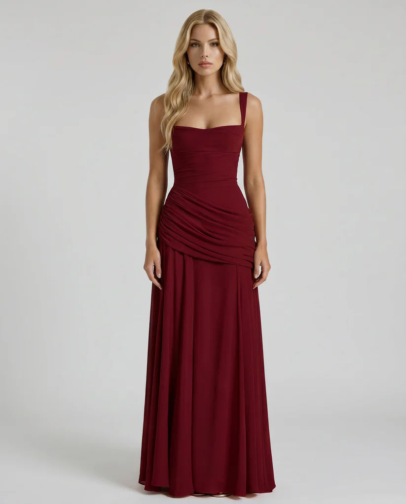 Charli Ruched Draped Maxi Dress