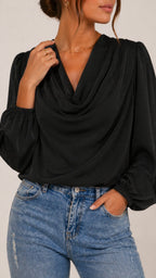 ELISE Draped Chiffon Shirt