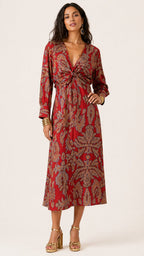ELARA Long Sleeve Midi Dress