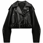 VALORA Cropped Leather Jacket