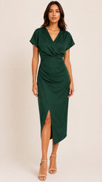 VARENA Draped Midi Dress