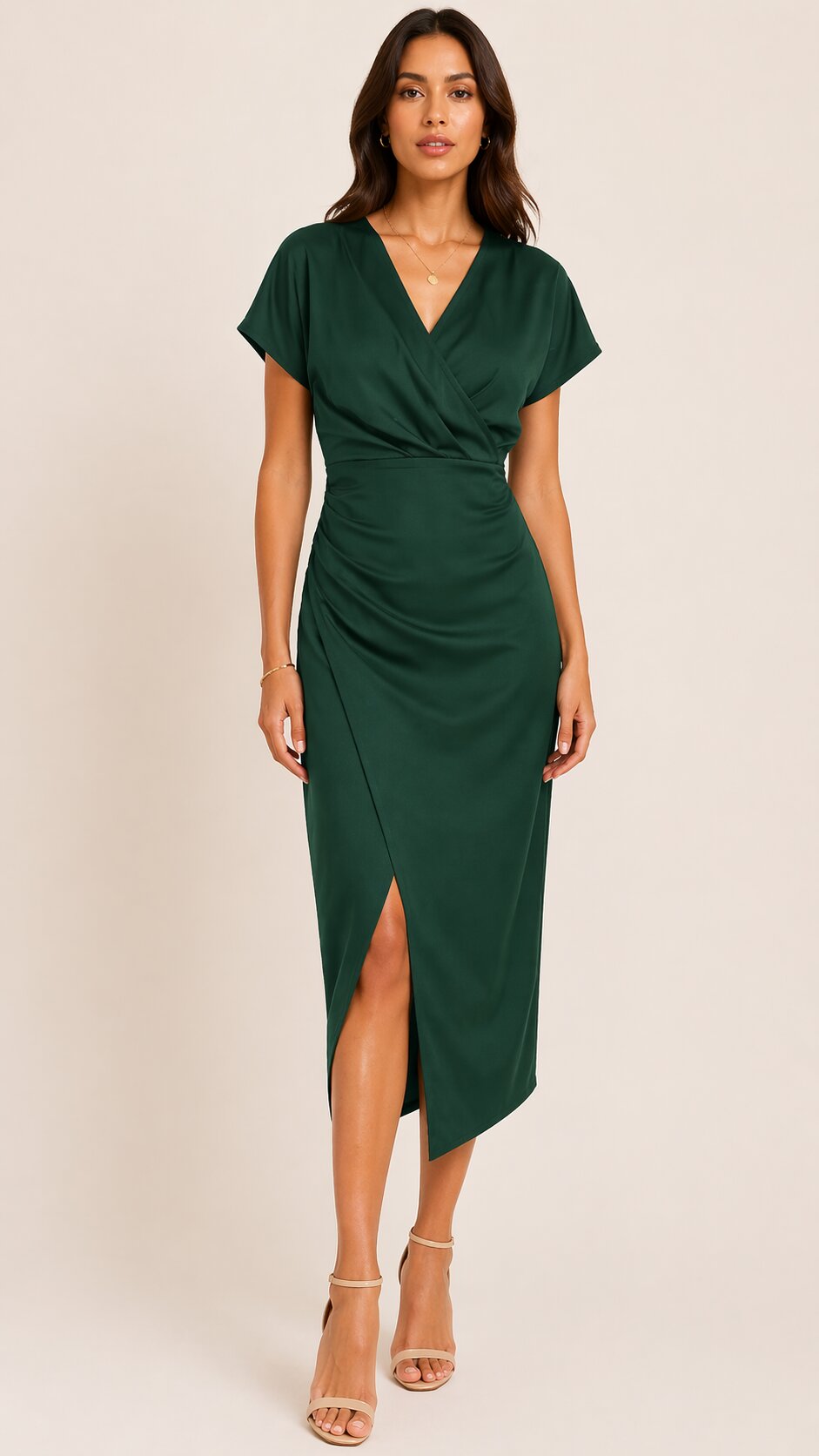 VARENA Draped Midi Dress
