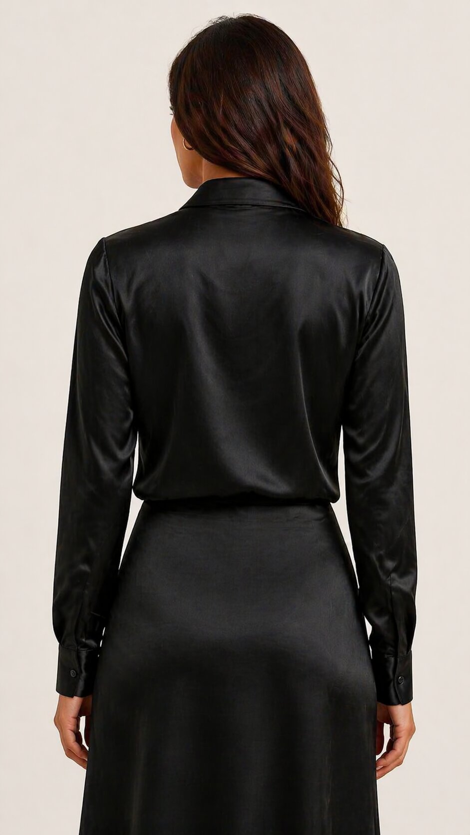 ROSALIA Satin Draped Shirt