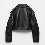 VALORA Cropped Leather Jacket