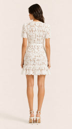 VIVIENNE Lace Embroidered Mini Dress