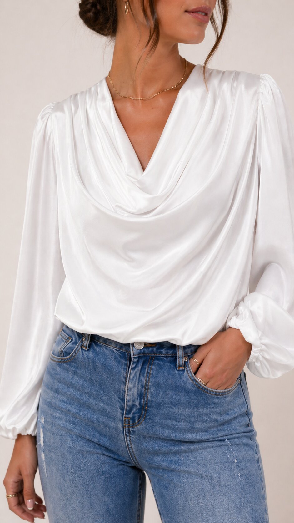 ELISE Draped Chiffon Shirt