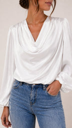 ELISE Draped Chiffon Shirt