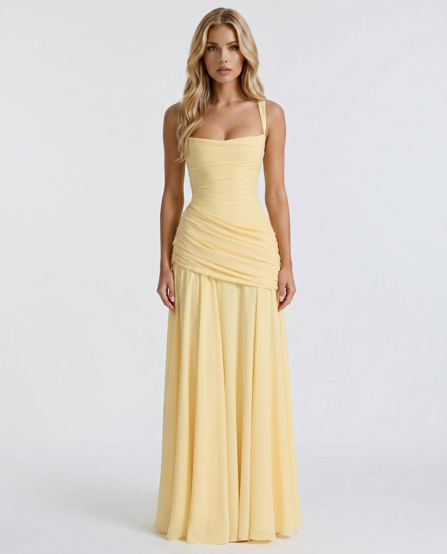 Charli Ruched Draped Maxi Dress
