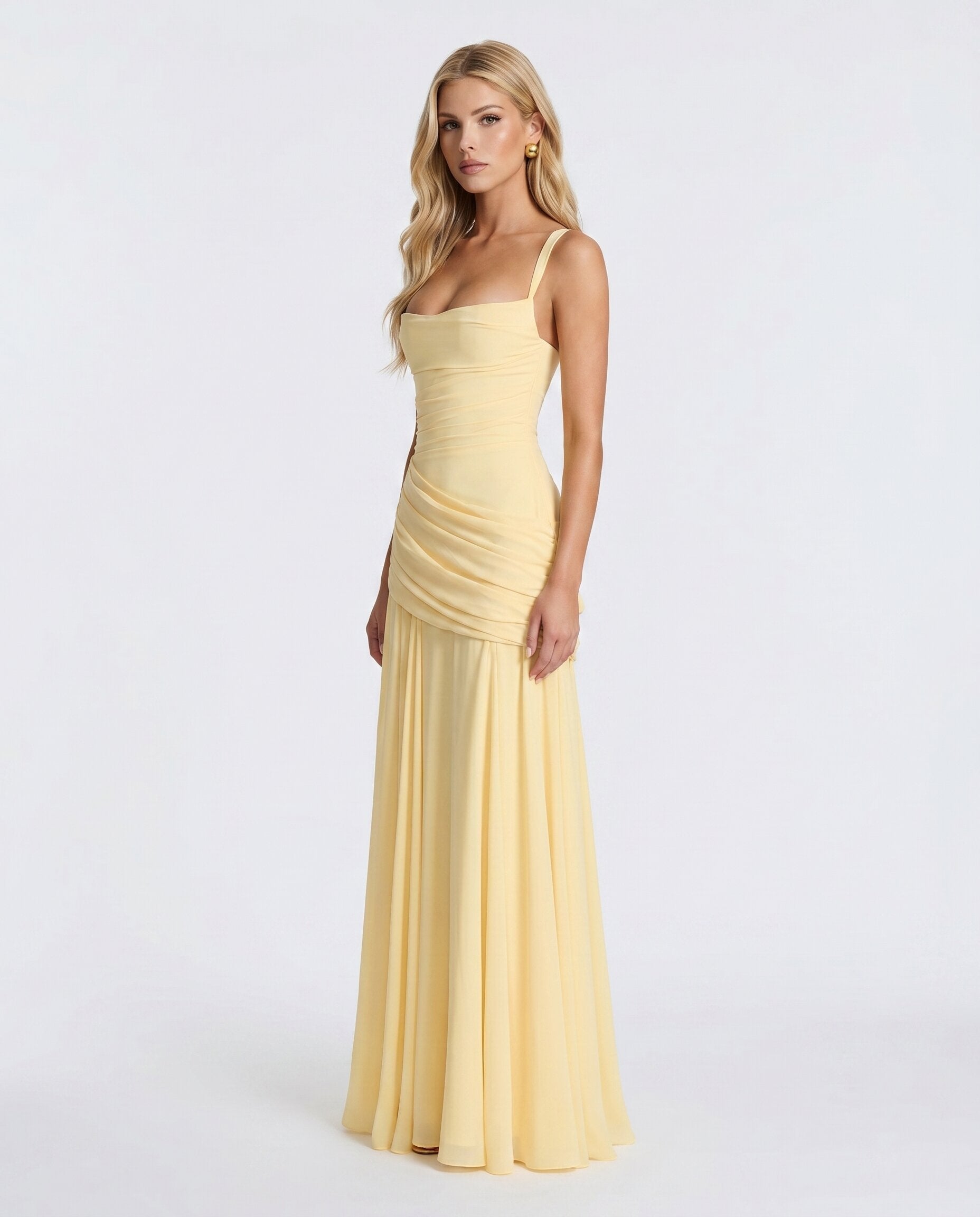 Charli Ruched Draped Maxi Dress