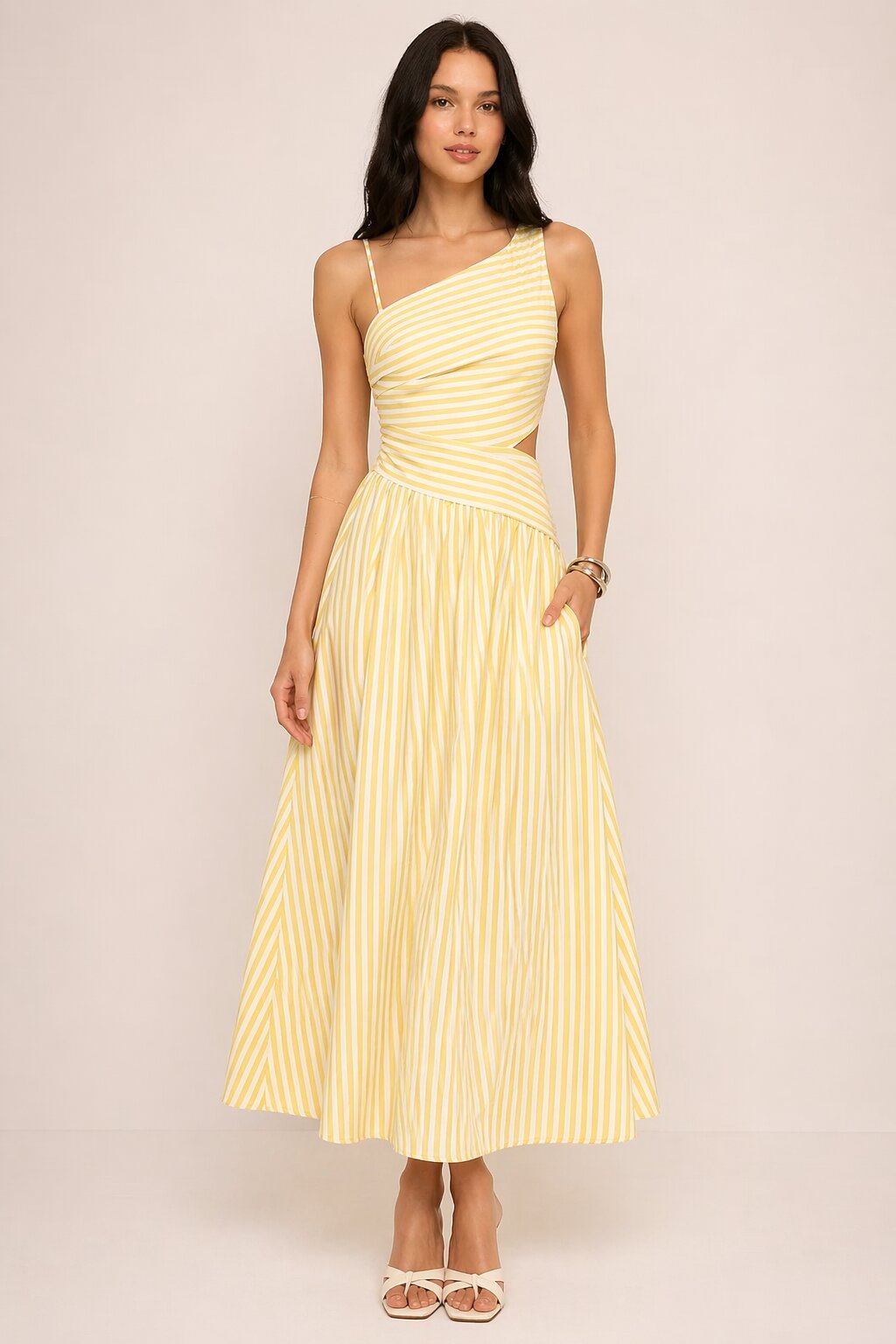 SERENA Striped Maxi Dress