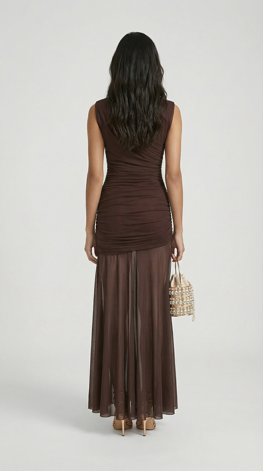 Clair Sculptural Pleated One-Shoulder Maxi Dress